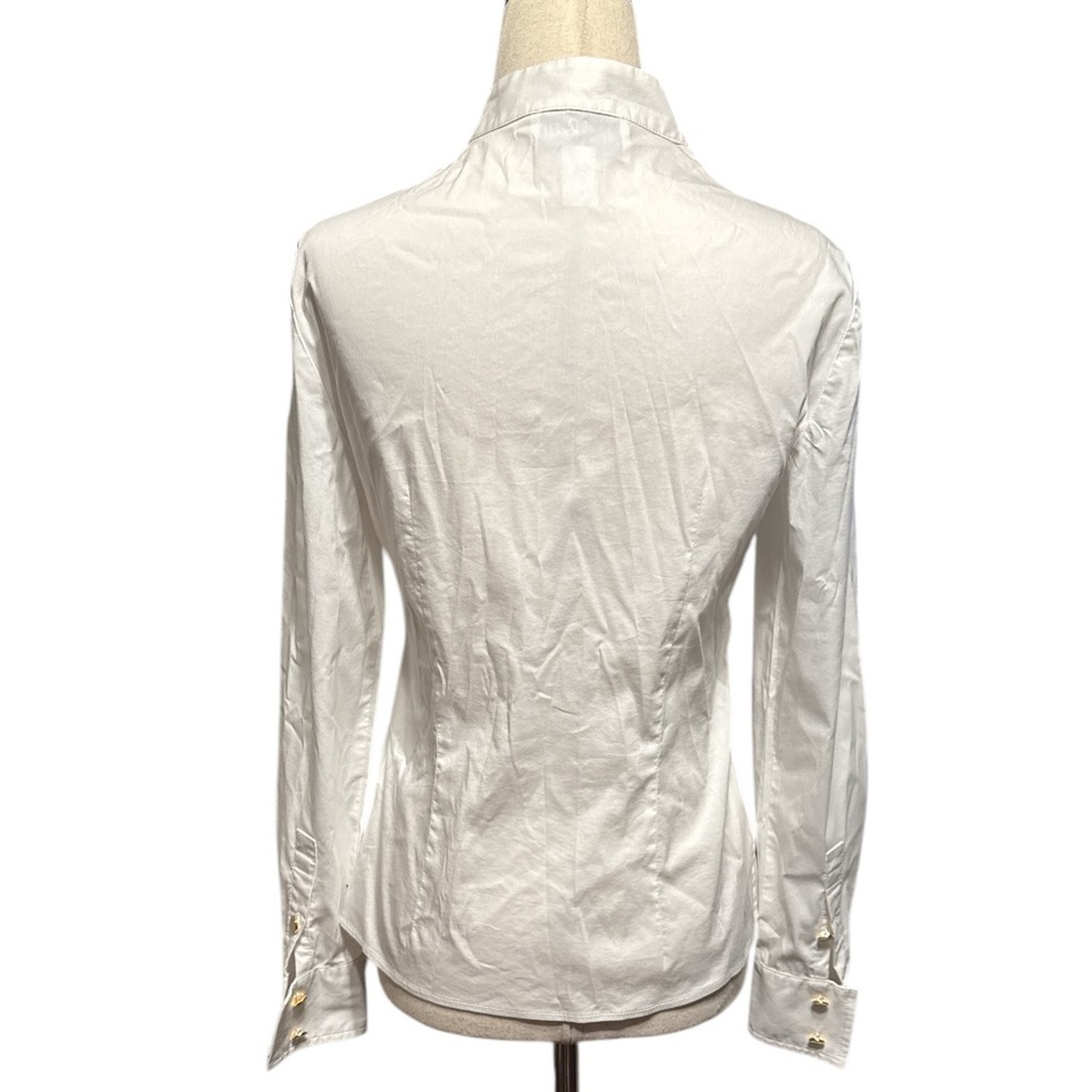 Joseph Ribkoff White Front Zip Ruffle Top - Picture 2 of 6